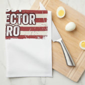 Patriotic Husband Daddy Protector Hero Flag Shirt  Geschirrtuch (Viertel Falte)