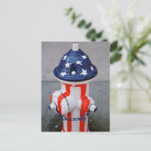 Patriotic Hydrant Postkarte (Stehend Vorderseite)
