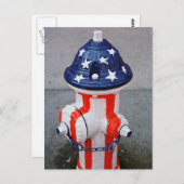 Patriotic Hydrant Postkarte (Vorne/Hinten)