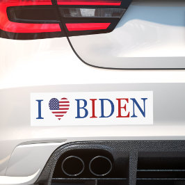 Patriotic I Heart Liebe Joe Biden Flag Autoaufkleber