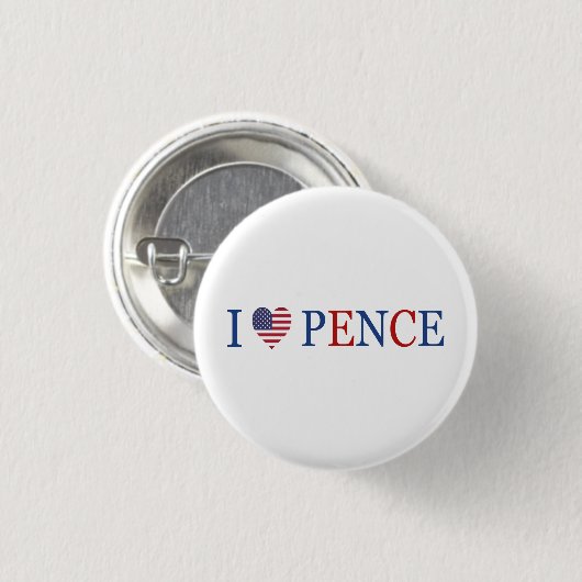 Patriotic I Heart Liebe Mike Pence Flag Button (Vorne & Hinten)