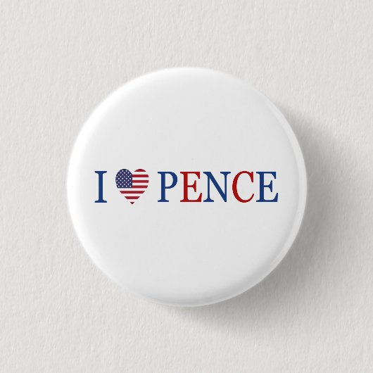 Patriotic I Heart Liebe Mike Pence Flag Button (Vorderseite)