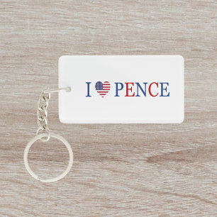 Patriotic I Heart Liebe Mike Pence Flag Schlüsselanhänger