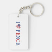 Patriotic I Heart Liebe Mike Pence Flag Schlüsselanhänger (Rückseite)