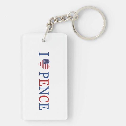 Patriotic I Heart Liebe Mike Pence Flag Schlüsselanhänger (Rückseite)