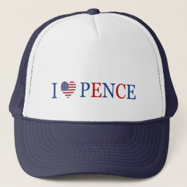 Patriotic I Heart Liebe Mike Pence Flag Truckerkappe