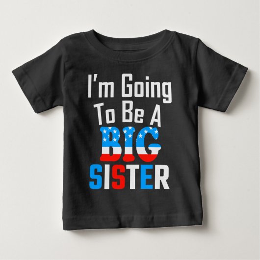 Patriotic, ich werde eine große Schwester sein Baby T-shirt (Vorderseite)
