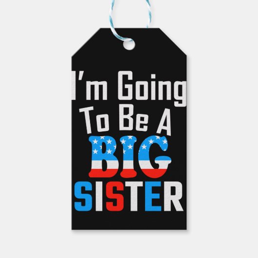 Patriotic, ich werde eine große Schwester sein Geschenkanhänger (Vorderseite)