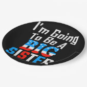 Patriotic, ich werde eine große Schwester sein Pappteller (Schrägansicht)