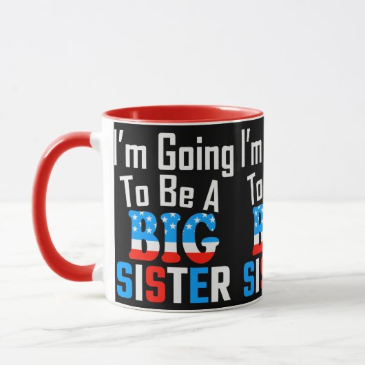 Patriotic, ich werde eine große Schwester sein Tasse (Links)