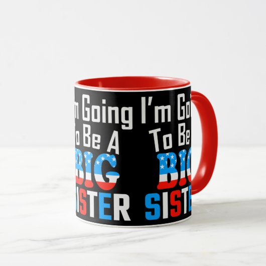 Patriotic, ich werde eine große Schwester sein Tasse (VorderseiteRechts)