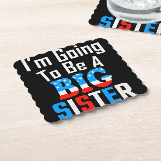 Patriotic, ich werde eine große Schwester sein Untersetzer (angewinkelt)