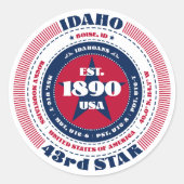 Patriotic Idaho Circle Design Sticker (Vorderseite)