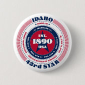 Patriotic Idaho Circle mit Staat Details Button (Vorderseite)
