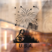 Patriotic Iguana 4. Juli Fensteraufkleber (Blatt 2)