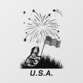 Patriotic Iguana 4. Juli Fensteraufkleber