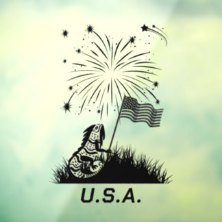 Patriotic Iguana 4. Juli Fensteraufkleber