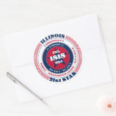 Patriotic Illinois Circle Design Sticker (Umschlag)