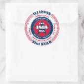 Patriotic Illinois Circle Design Sticker (Tasche)