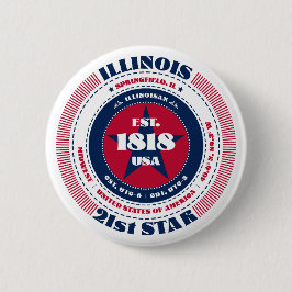 Patriotic Illinois Circle mit Staat Details Button