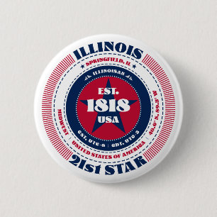 Patriotic Illinois Circle mit Staat Details Button