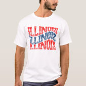 Patriotic Illinois Red and Blue Boho T - Shirt (Vorderseite)