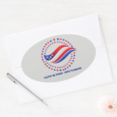 Patriotic Independence Day Apparel USA Stars Circl Ovaler Aufkleber (Umschlag)