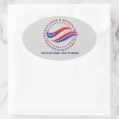 Patriotic Independence Day Apparel USA Stars Circl Ovaler Aufkleber (Tasche)