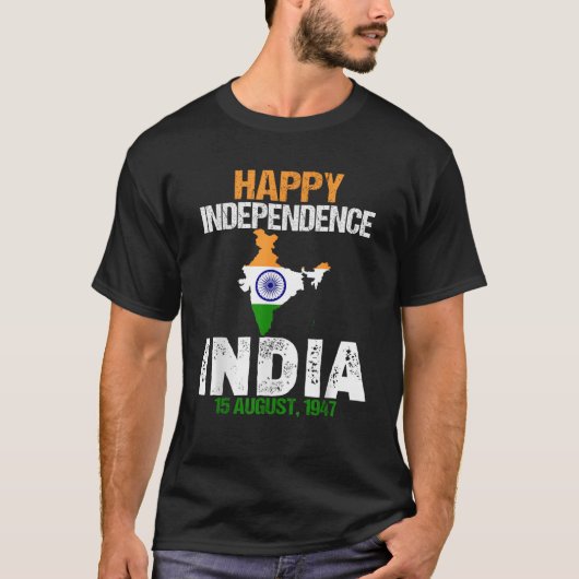 Patriotic India 15 August Independence Day Indian T-Shirt (Vorderseite)