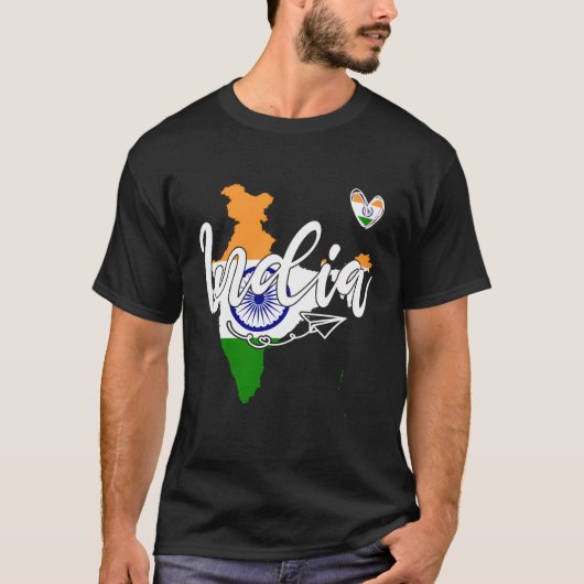 Patriotic India Pride Funny Heart GraphIndian M T-Shirt (Vorderseite)