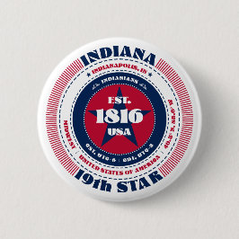 Patriotic Indiana Circle mit Staat Details Button