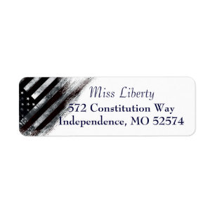 Patriotic Industrial American Flag Return Labels