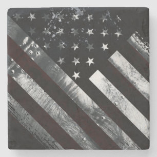 Patriotic Industrial American Flag Steinuntersetzer