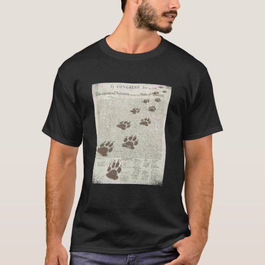 Patriotic Inky Cat Paws On The Declaration of Inde T-Shirt (Vorderseite)