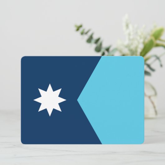 Patriotic  invitations with Flag of Minnesota Einladung (Stehend Vorderseite)