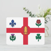 Patriotic  invitations with Flag of Montreal Einladung (Stehend Vorderseite)
