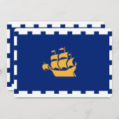 Patriotic invitations with Flag of Quebec City Einladung (Vorne/Hinten)