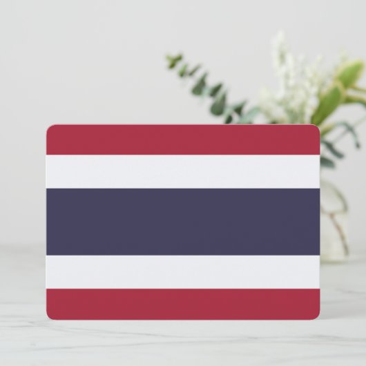Patriotic invitations with Flag of Thailand Einladung (Stehend Vorderseite)