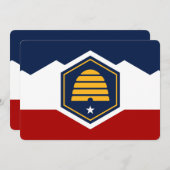 Patriotic invitations with Flag of Utah, USA Einladung (Vorne/Hinten)