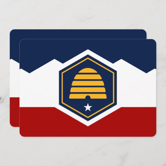 Patriotic  invitations with Flag of Utah, USA Einladung (Vorne/Hinten)
