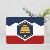 Patriotic invitations with Flag of Utah, USA Einladung (Stehend Vorderseite)