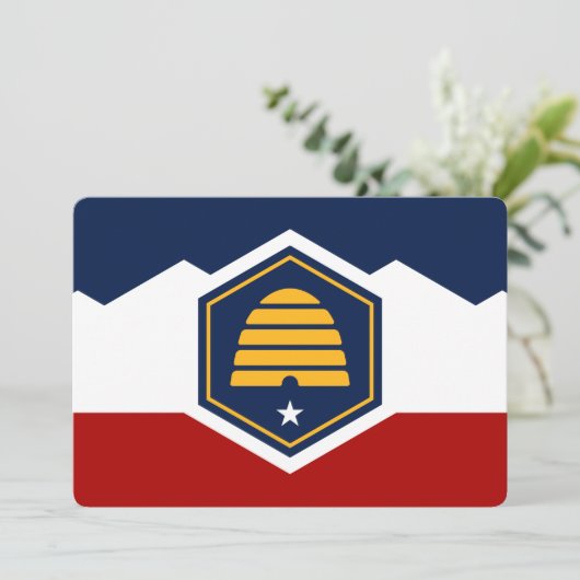 Patriotic invitations with Flag of Utah, USA Einladung (Stehend Vorderseite)