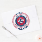 Patriotic Iowa Circle Design Sticker (Umschlag)