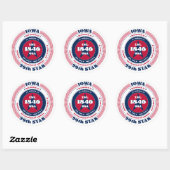 Patriotic Iowa Circle Design Sticker (Blatt)