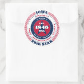 Patriotic Iowa Circle Design Sticker (Tasche)