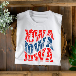 Patriotic Iowa Red and Blue Boho T - Shirt