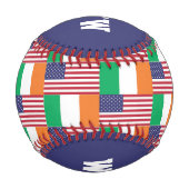 Patriotic IRISH AMERICAN FLAG Custom Scripting Baseball (Rückseite)