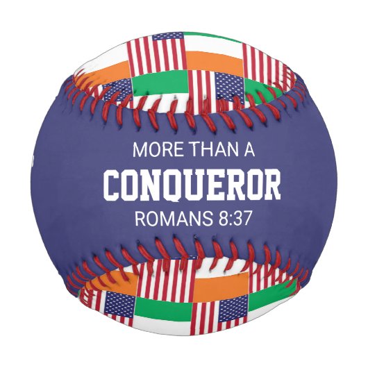 Patriotic IRISH AMERICAN FLAG Custom Scripting Baseball (Vorderseite)