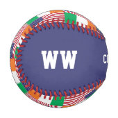 Patriotic IRISH AMERICAN FLAG Custom Scripting Baseball (Vorderseite Links)