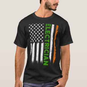 Patriotic Irish American Flag Electrical St Patri T-Shirt